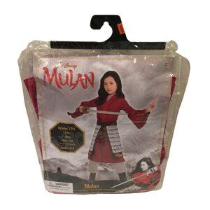 Disney MULAN Toddler 3-4 Dress Pants Armor Belt Red Khaki